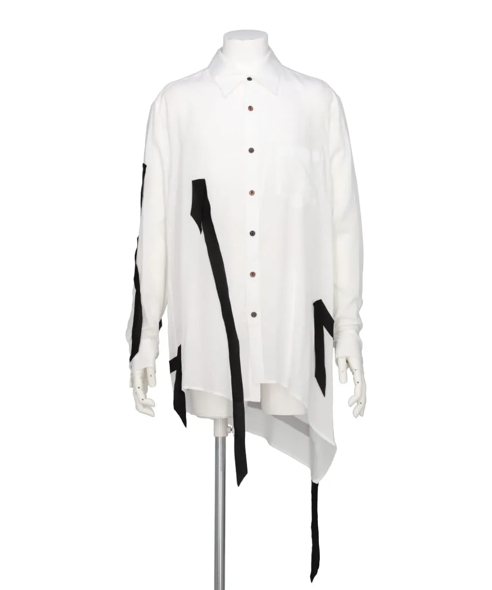 ASYMMETRICAL LONG RIBBON SHIRT