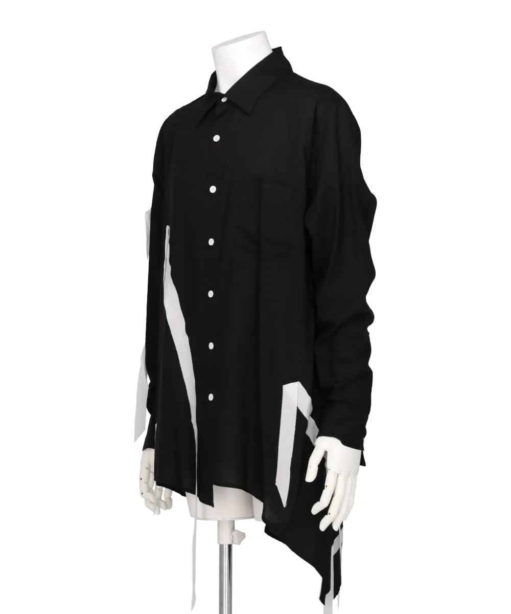 ASYMMETRICAL LONG RIBBON SHIRT