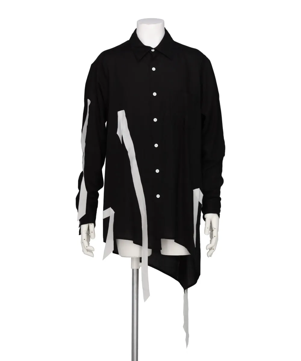 ASYMMETRICAL LONG RIBBON SHIRT