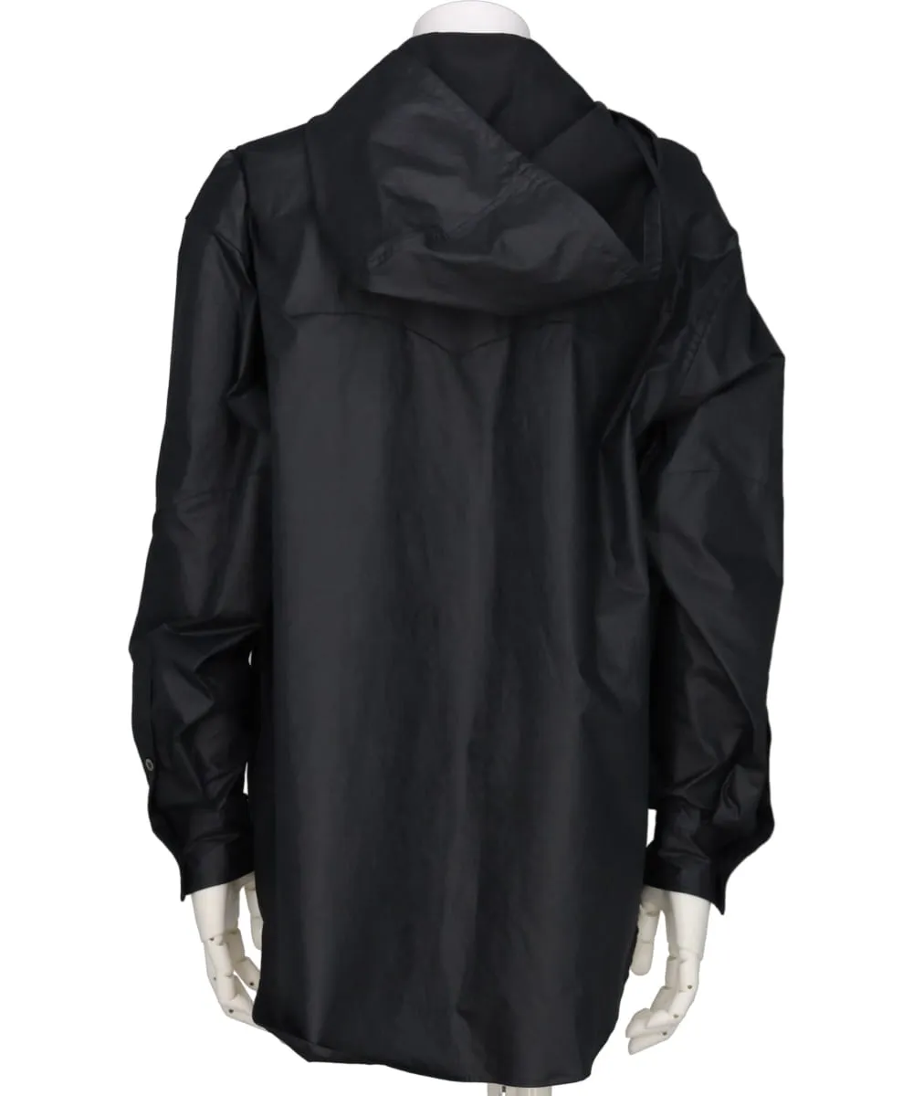 2PKT OVERSIZED WAXED HOODIE SHIRT