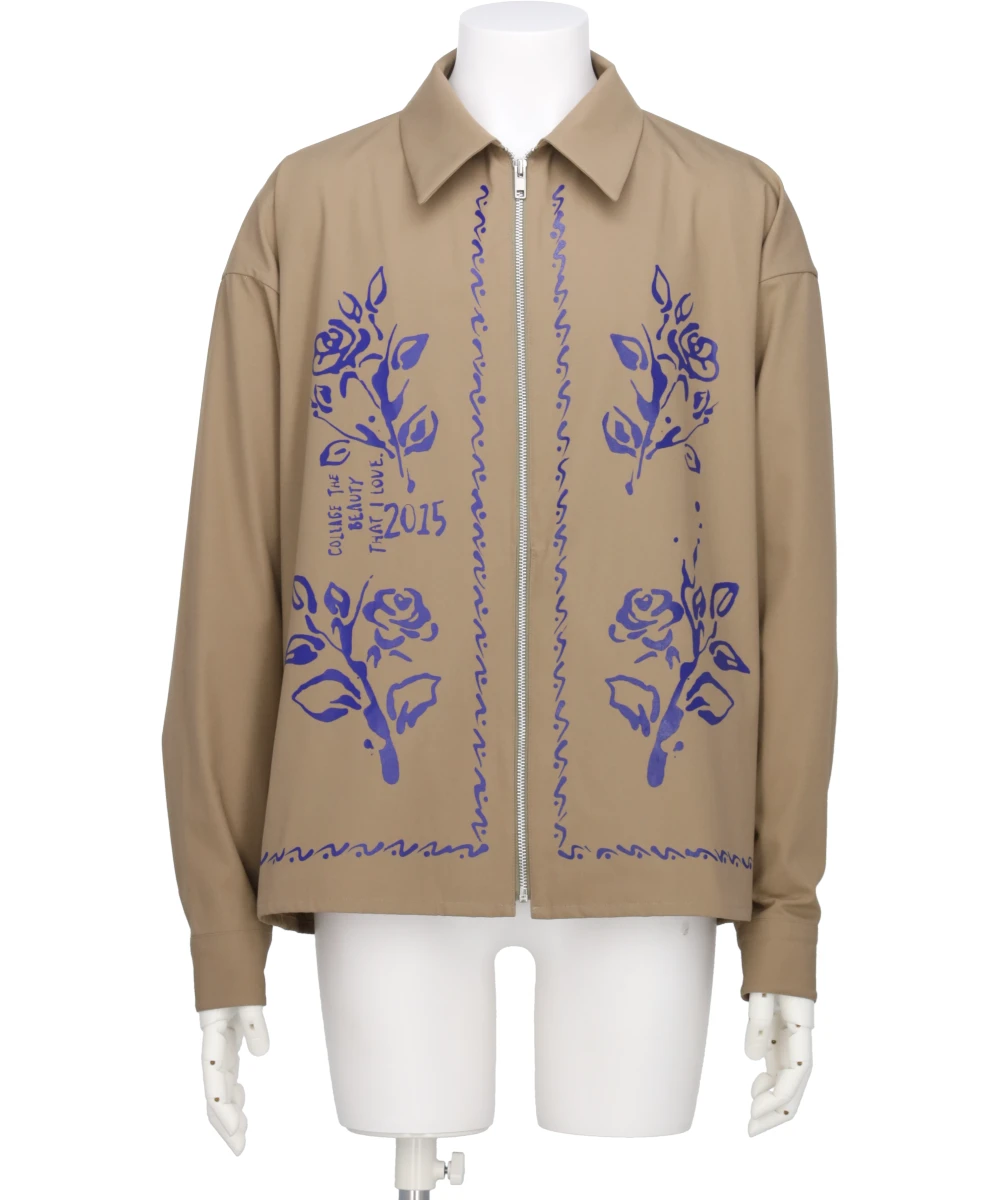 WOVEN POTTERY PRINT ZIPPER SHIRTS