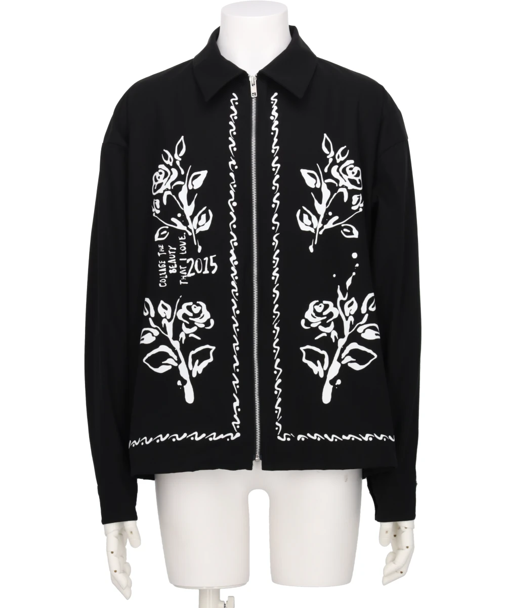 WOVEN POTTERY PRINT ZIPPER SHIRTS
