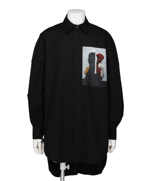 WOVEN CUT OFF BIG PRINT SHIRTS