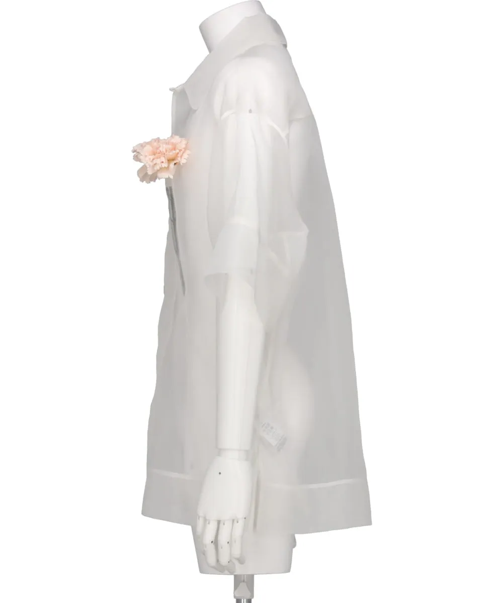 SHEER CARNATION POCKET BOXY SHIRT