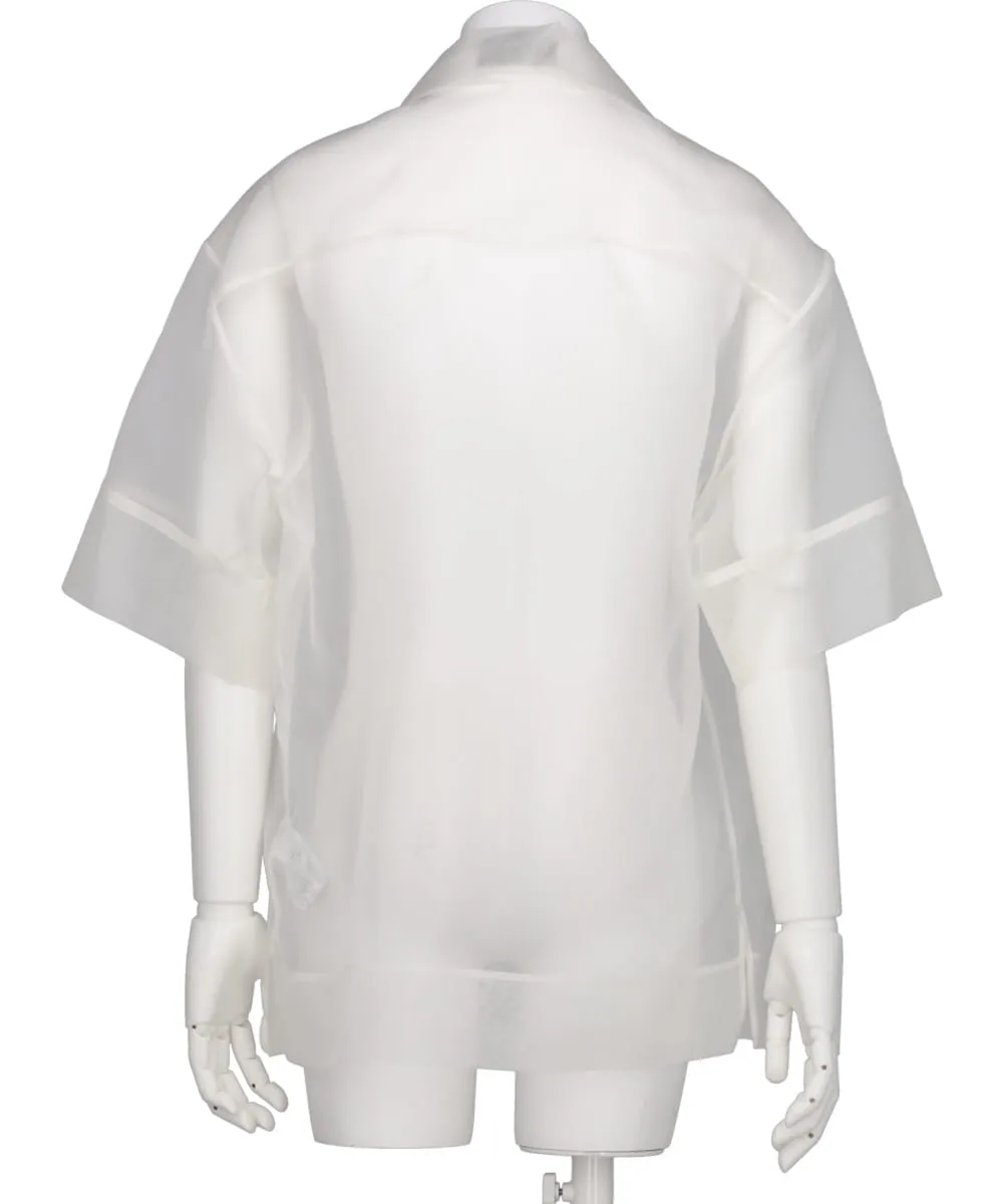SHEER CARNATION POCKET BOXY SHIRT