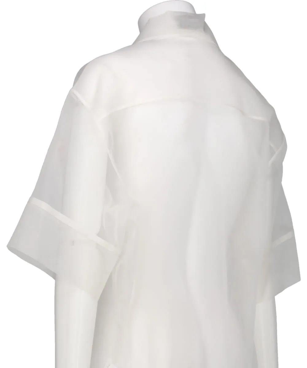 SHEER CARNATION POCKET BOXY SHIRT