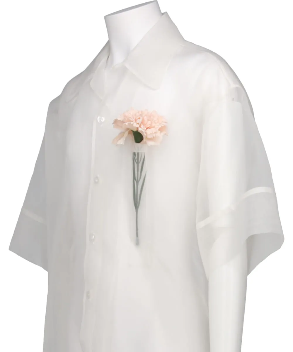 SHEER CARNATION POCKET BOXY SHIRT