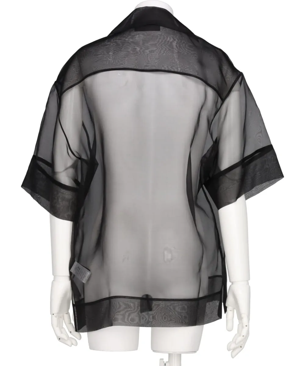 SHEER CARNATION POCKET BOXY SHIRT