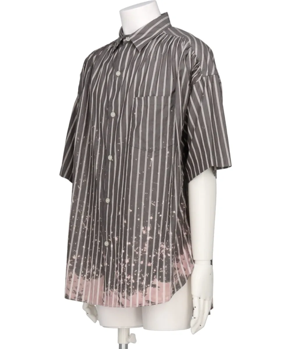 BLEACHED STRIPE H/S SHIRT
