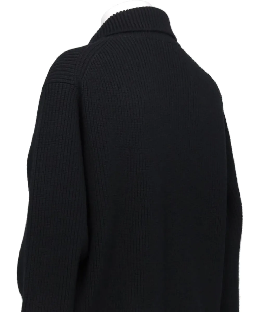 3/4 FRONT ZIP HIGHNECK RIB SWEATER