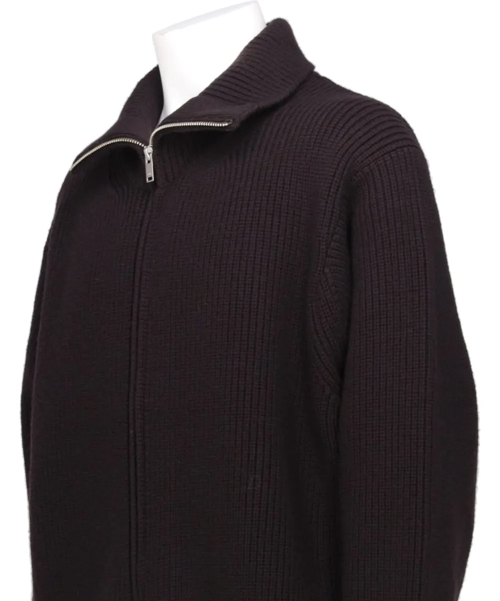 3/4 FRONT ZIP HIGHNECK RIB SWEATER