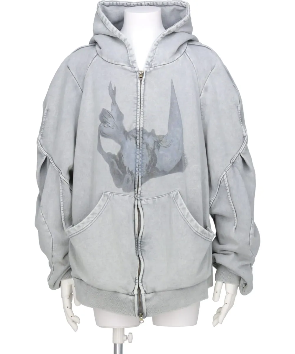 MIDWEST EXCLUSIVE YUGAMI SLEEVE PARKA Pigeon print