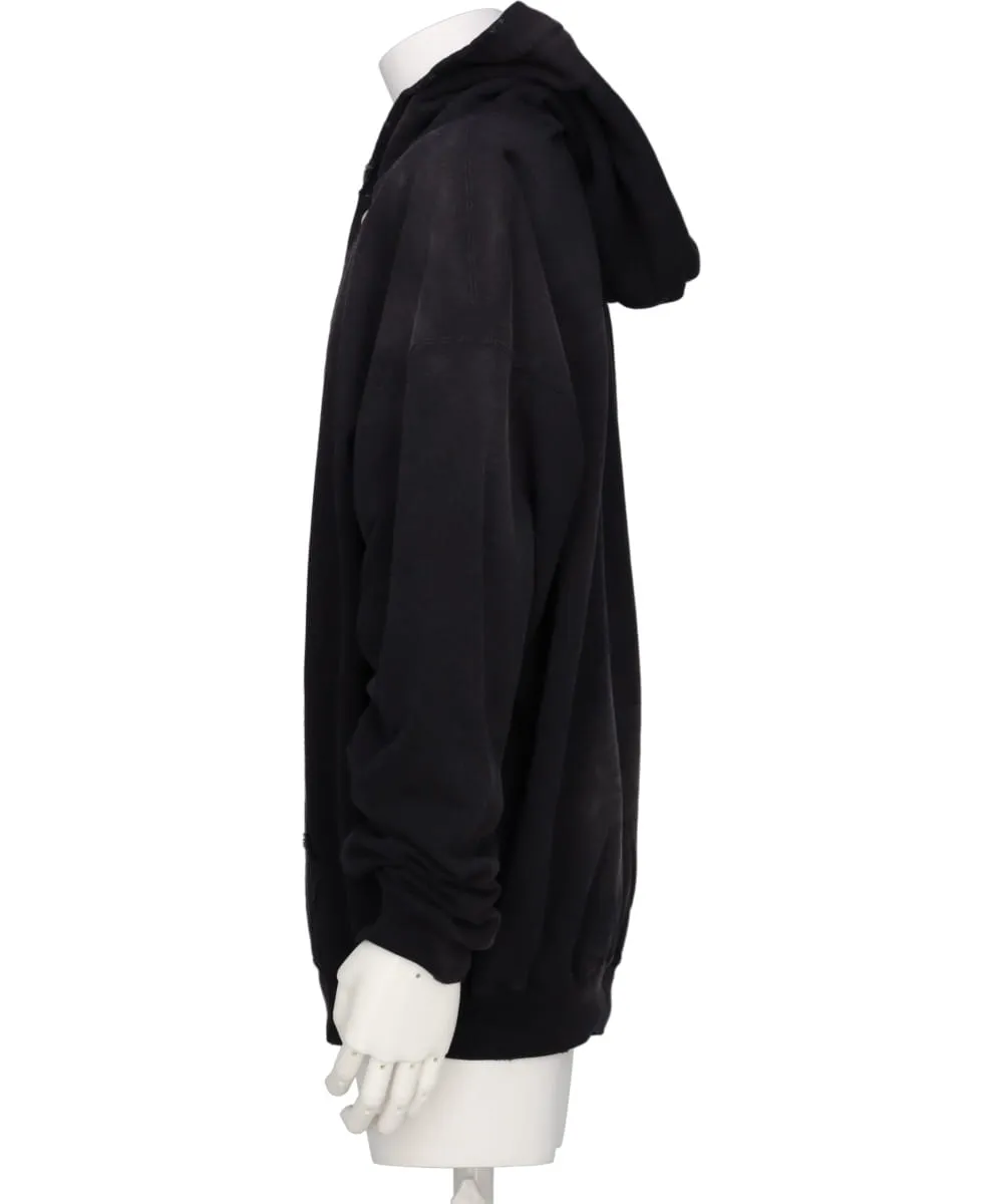 DISTRESSED HENRY NECK HOODIE