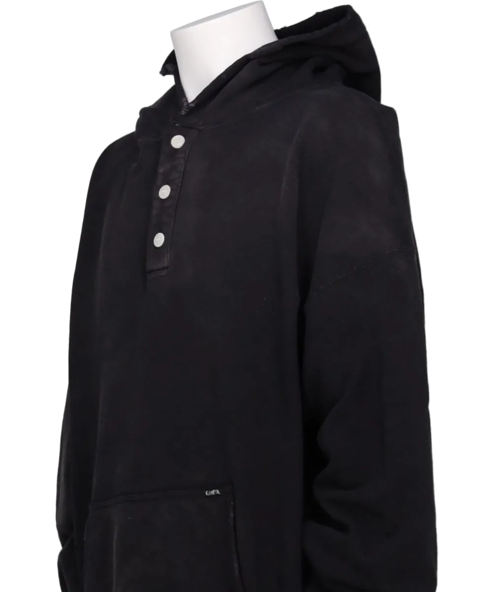 DISTRESSED HENRY NECK HOODIE