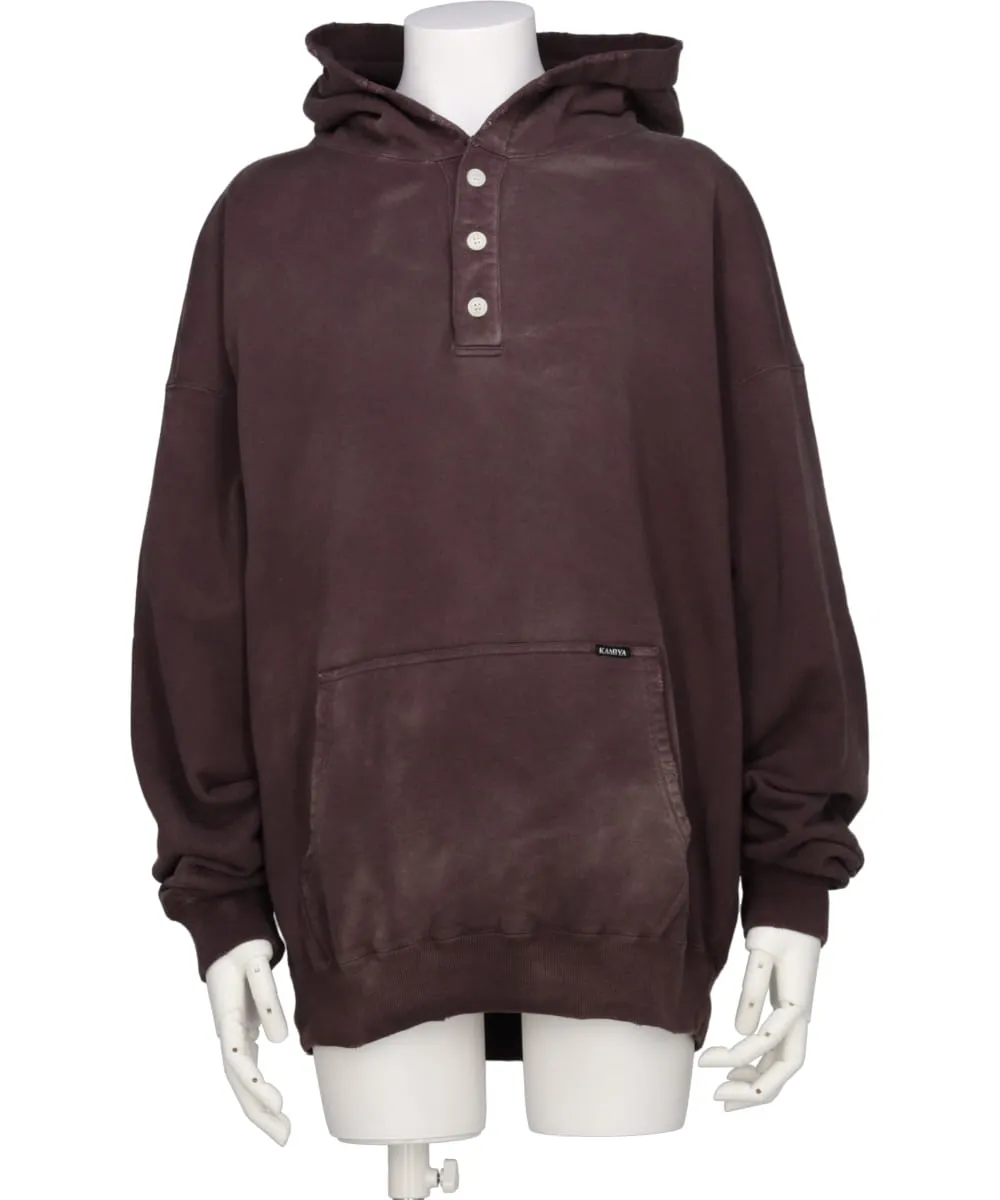 DISTRESSED HENRY NECK HOODIE