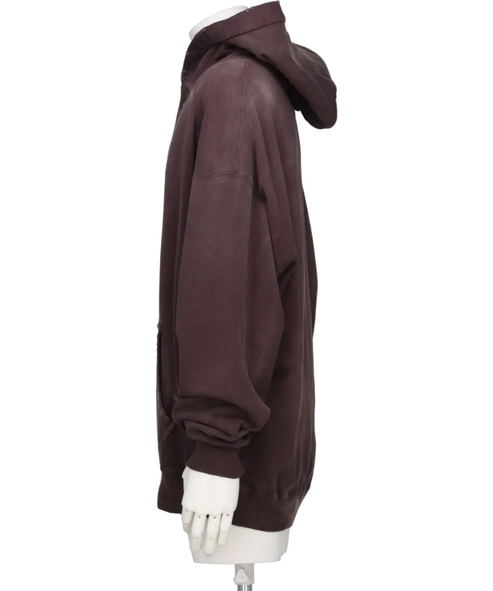 DISTRESSED HENRY NECK HOODIE