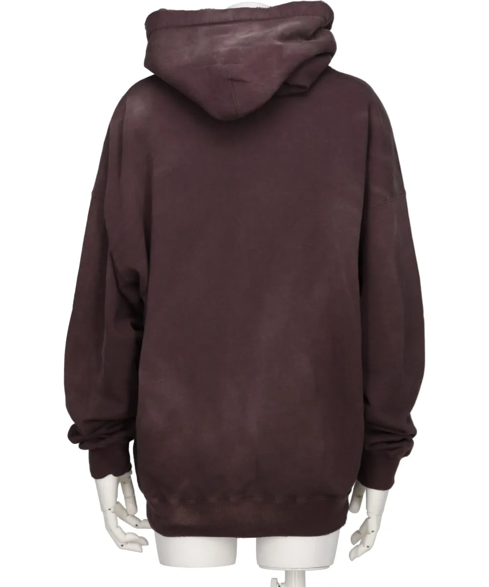 DISTRESSED HENRY NECK HOODIE