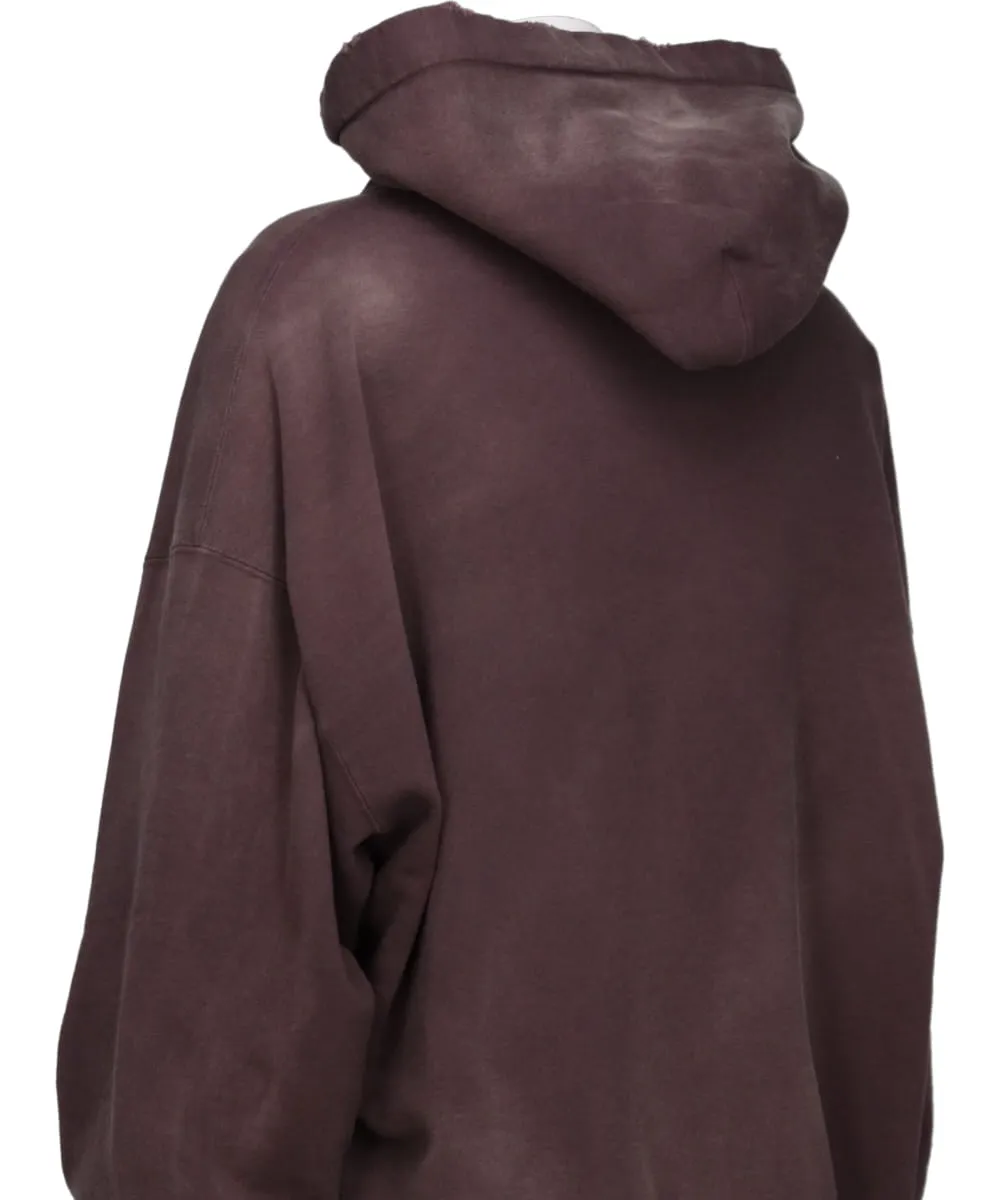 DISTRESSED HENRY NECK HOODIE