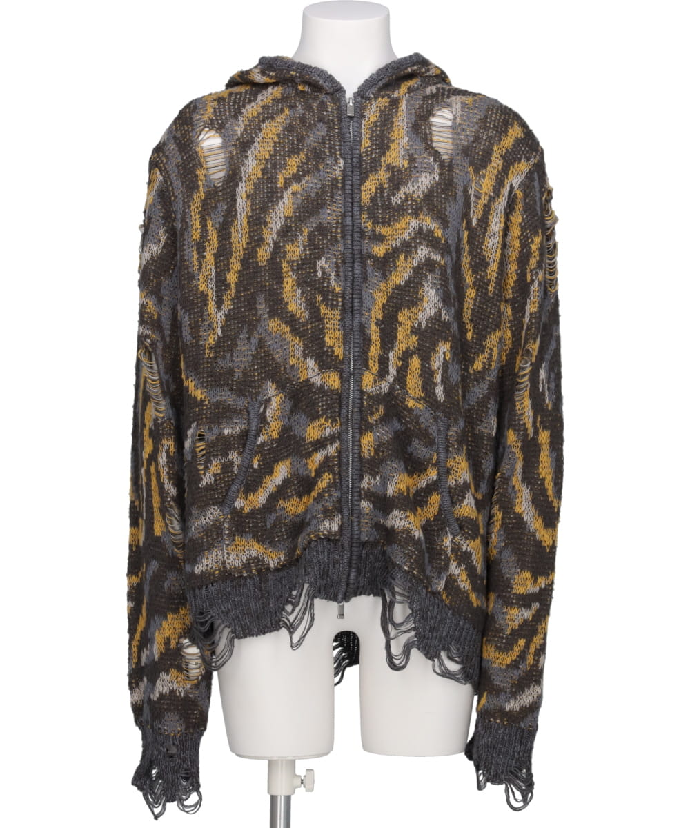 LACE DISTRESSED HOODIE