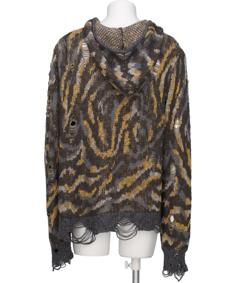 LACE DISTRESSED HOODIE