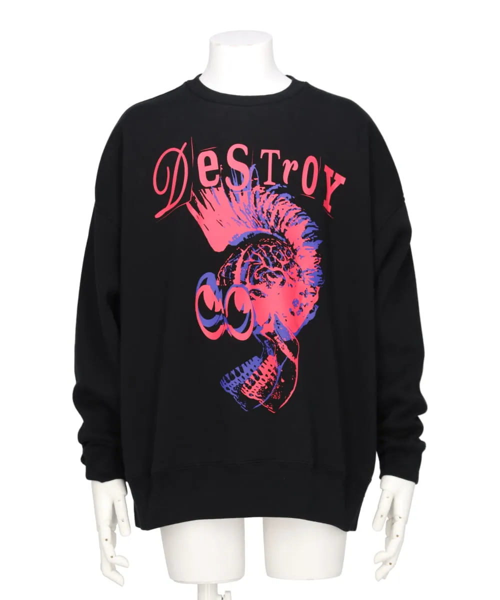 DESTROY PUNK SKULL PULLOVER SWEAT