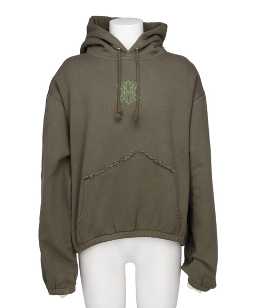 SHIRRING PRINTED HOODIE