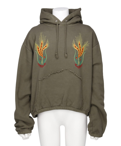 EMBROIDERY SHIRRING HOODIE