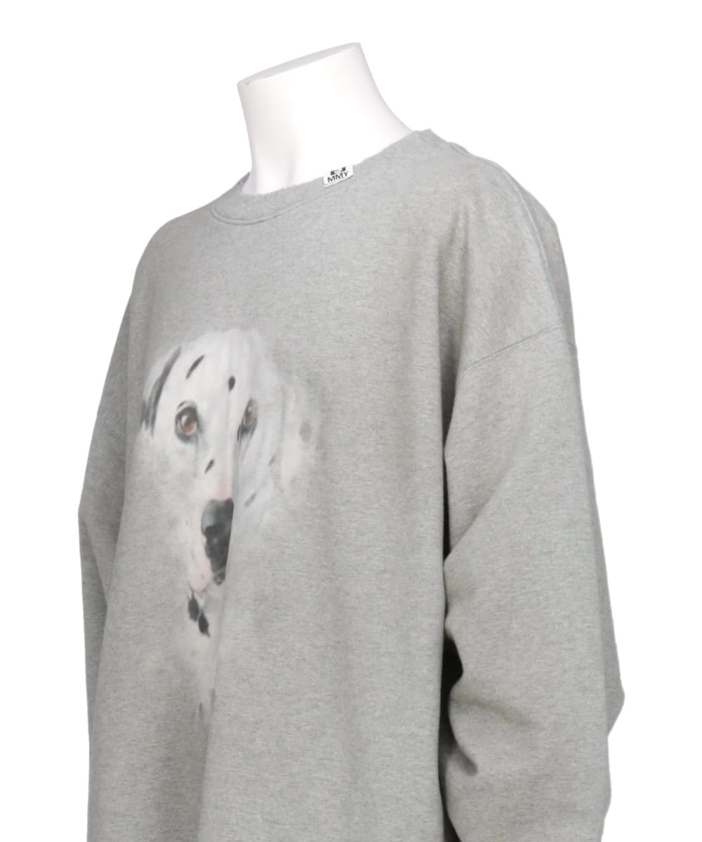 DISTRESSED DOG PRINTED PULLOVER