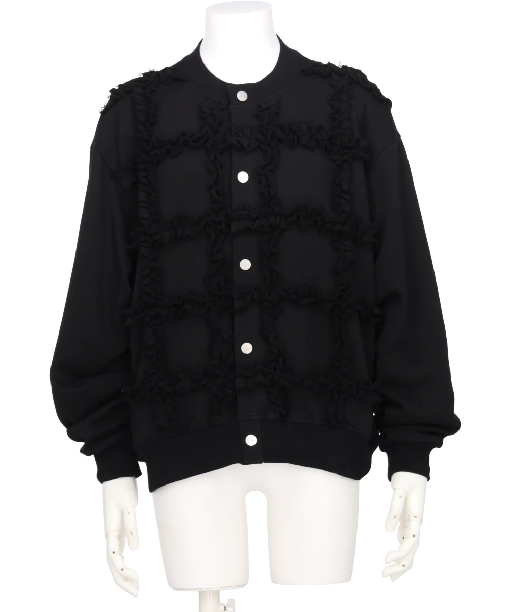 RUFFLE JERSEY CARDIGAN
