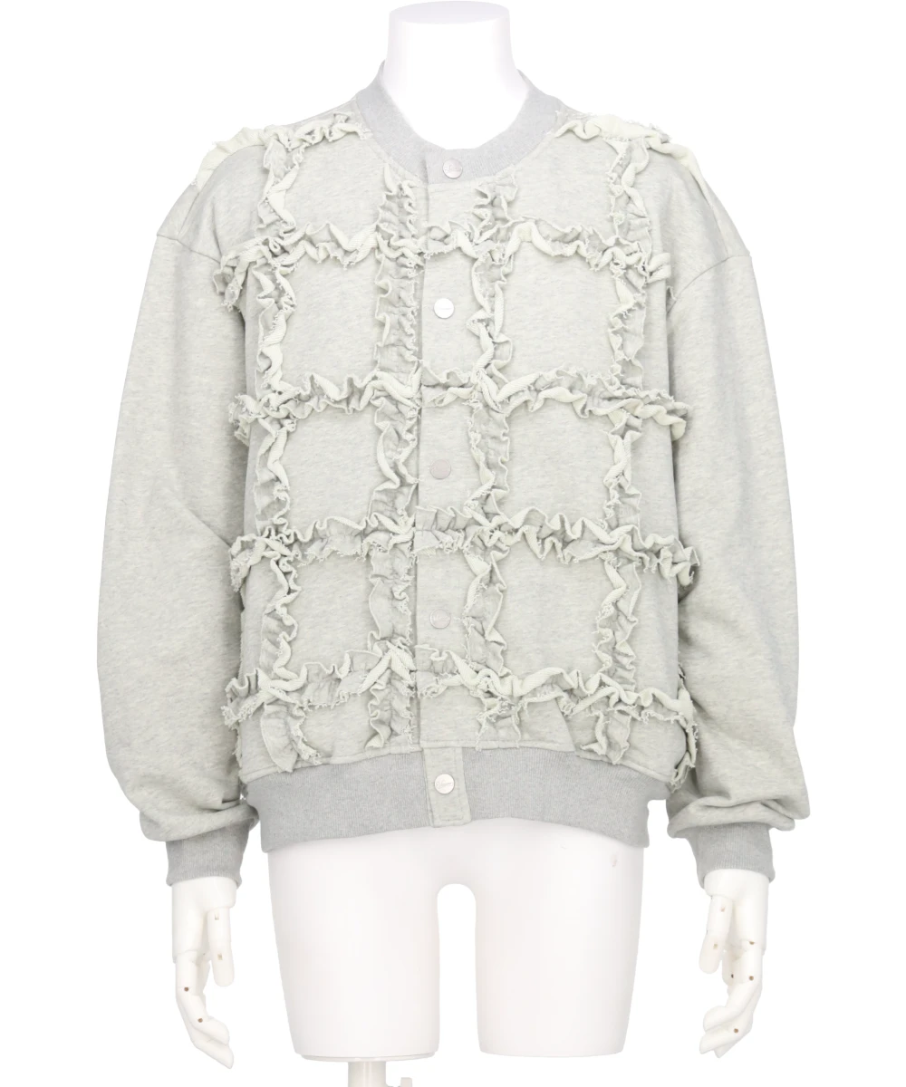 RUFFLE JERSEY CARDIGAN