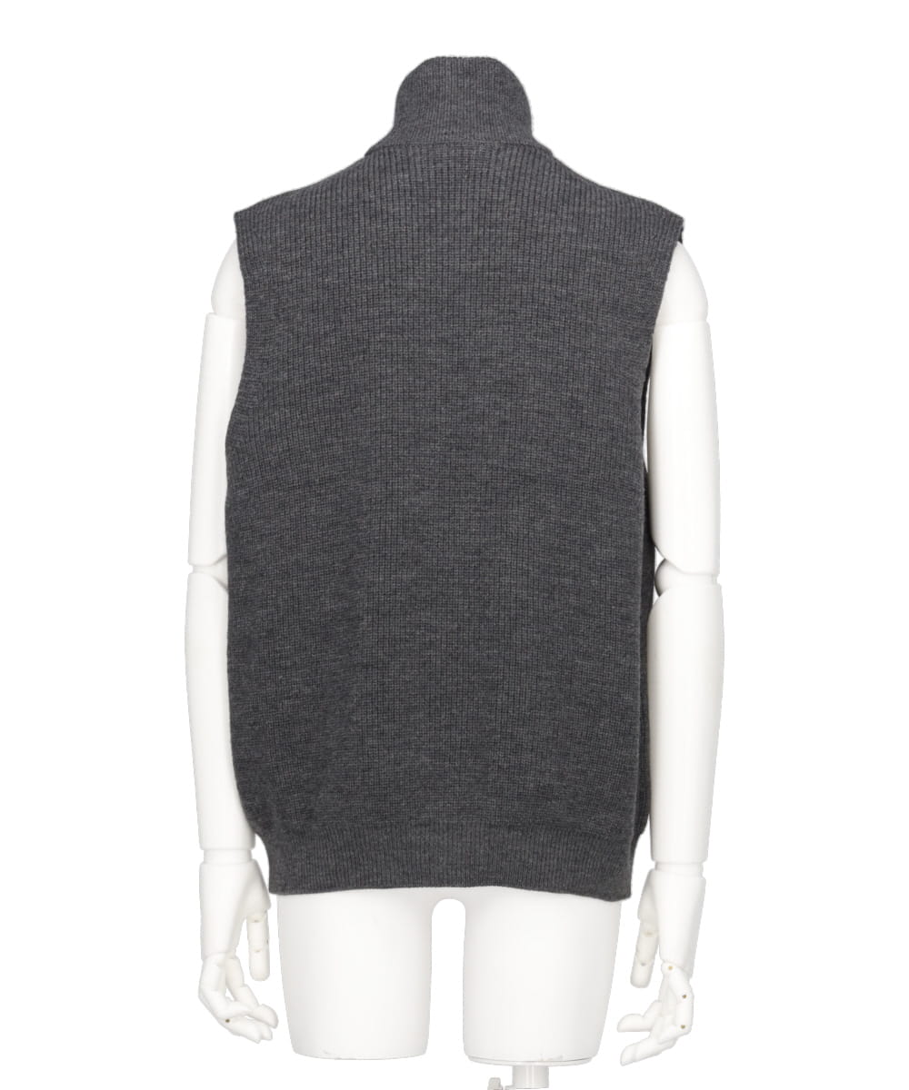 MULESING FREE WOOL KNIT ZIP VEST