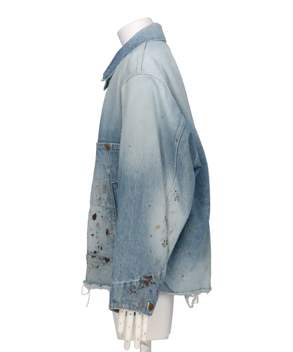 CUT OFF DENIM COVERALL