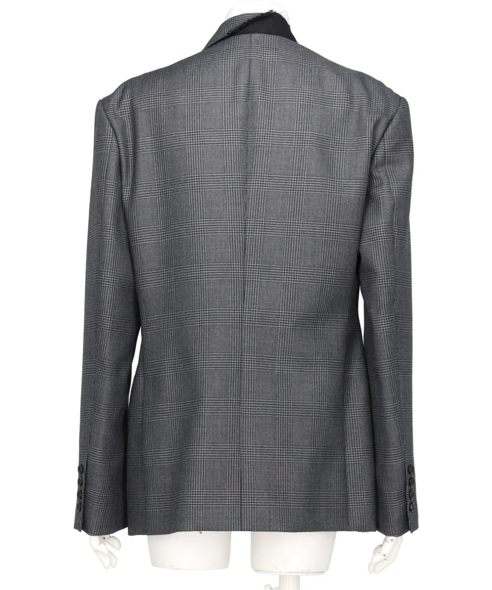 MOHAIR WOOL ASYMMETRY LAPEL JACKET