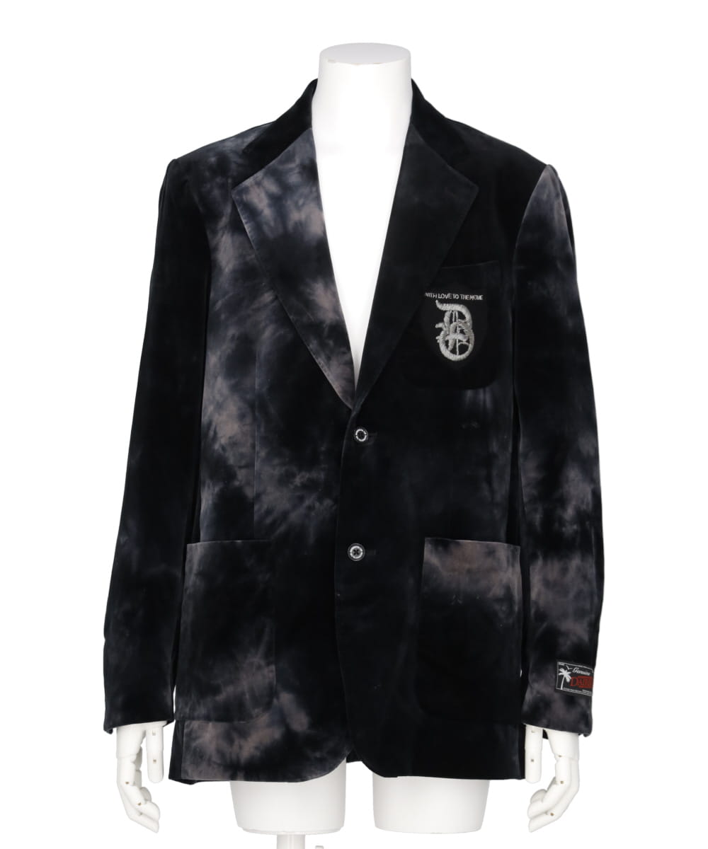“ROJER” TIEDYE VELOUR TAILORED JACKET
