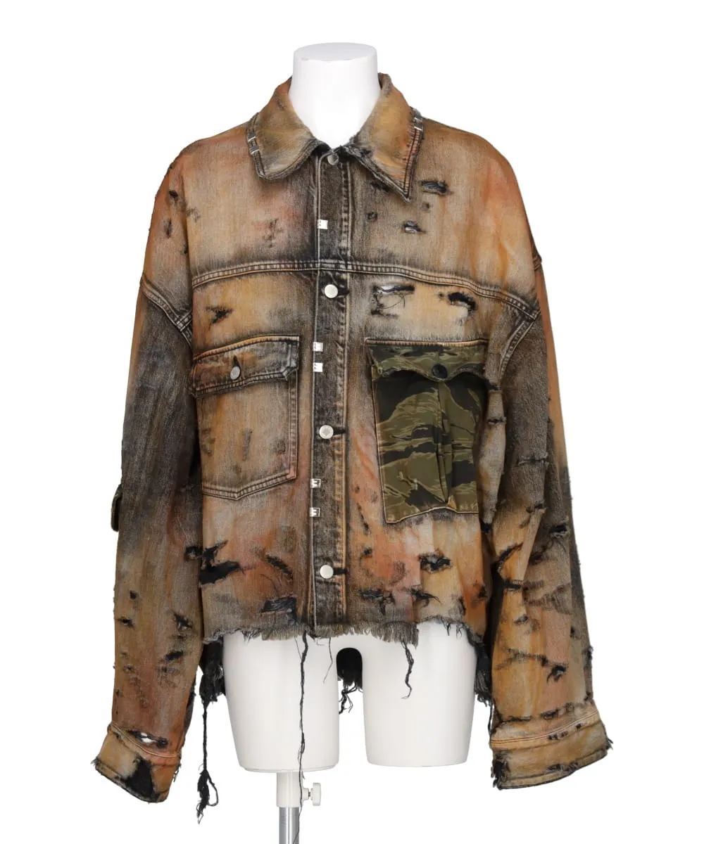 DESTROY DENIM JACKET BIO WASH / BLEACH