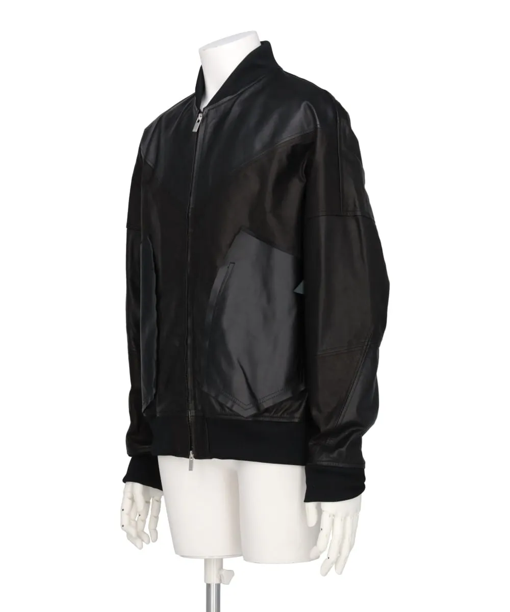 ASSORTED LEATHER OVER STADIUM JACKET