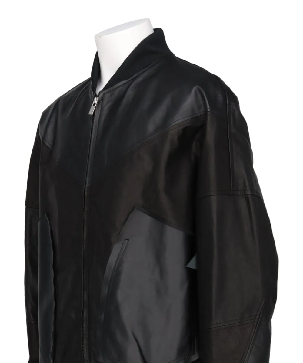 ASSORTED LEATHER OVER STADIUM JACKET