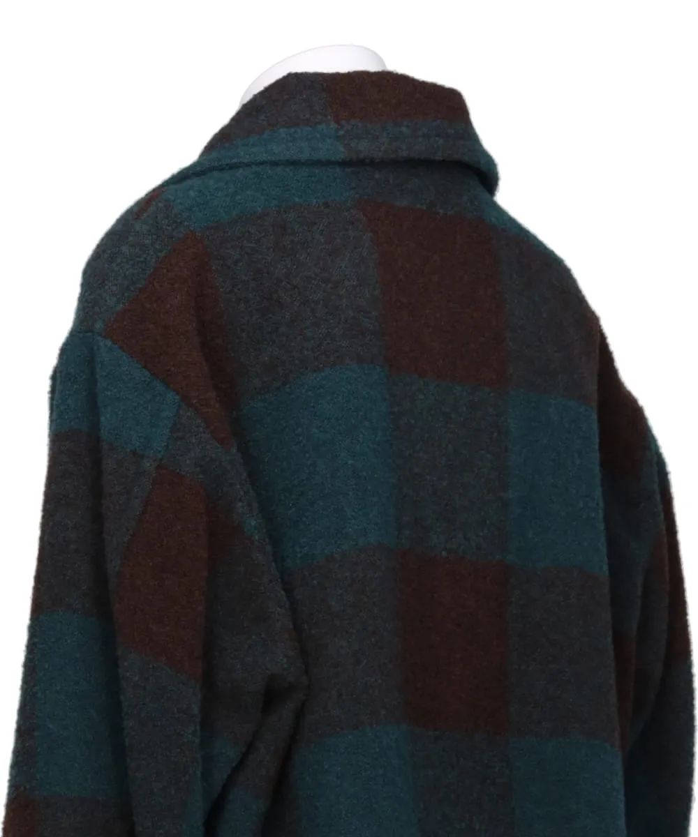 BUFFALO PLAID STAND COLLAR ZIP BLOUSON