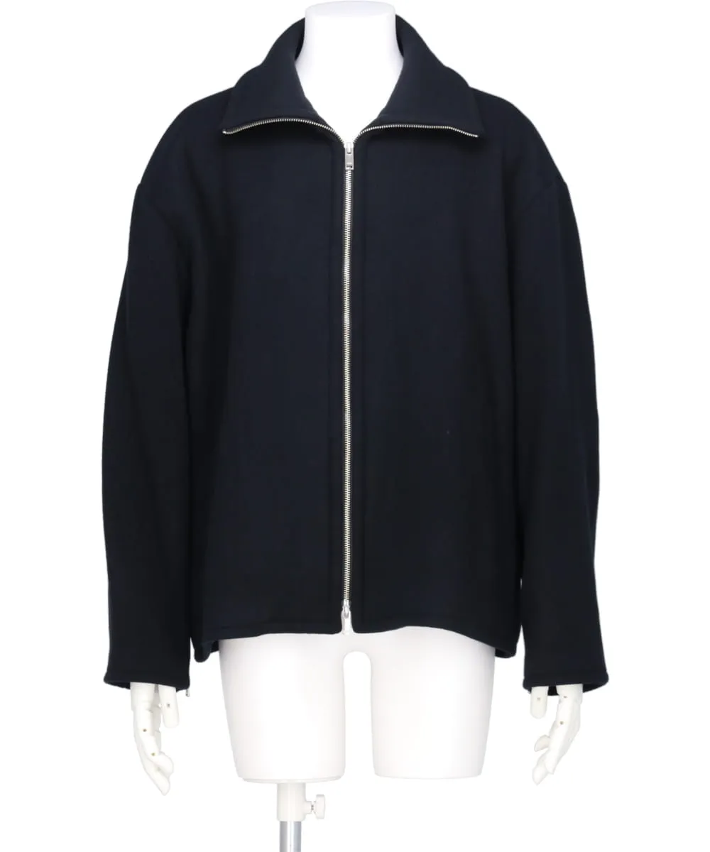 MELTON STAND COLLAR ZIP BLOUSON