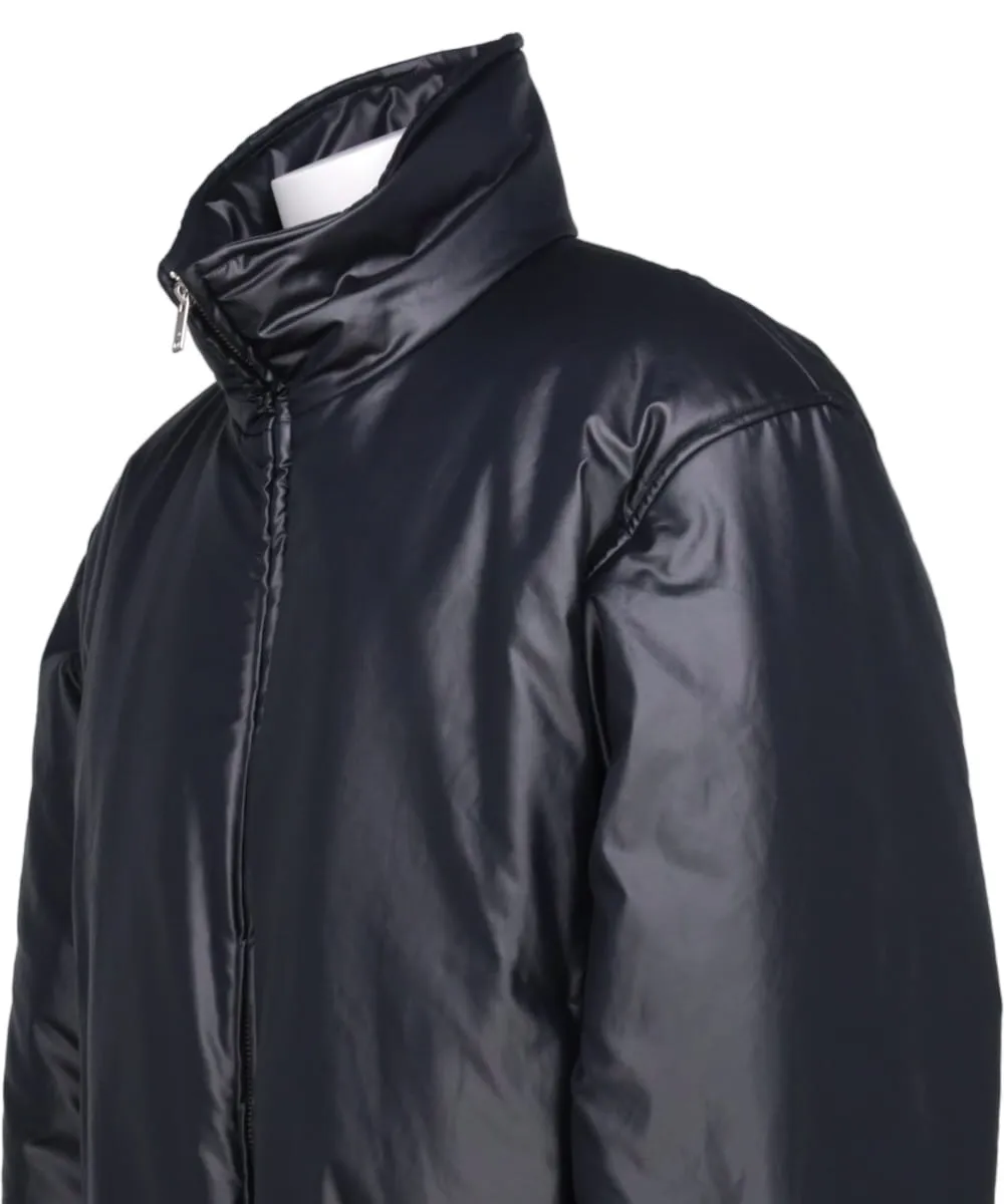 LEATHER-LIKE PUFFER BLOUSON