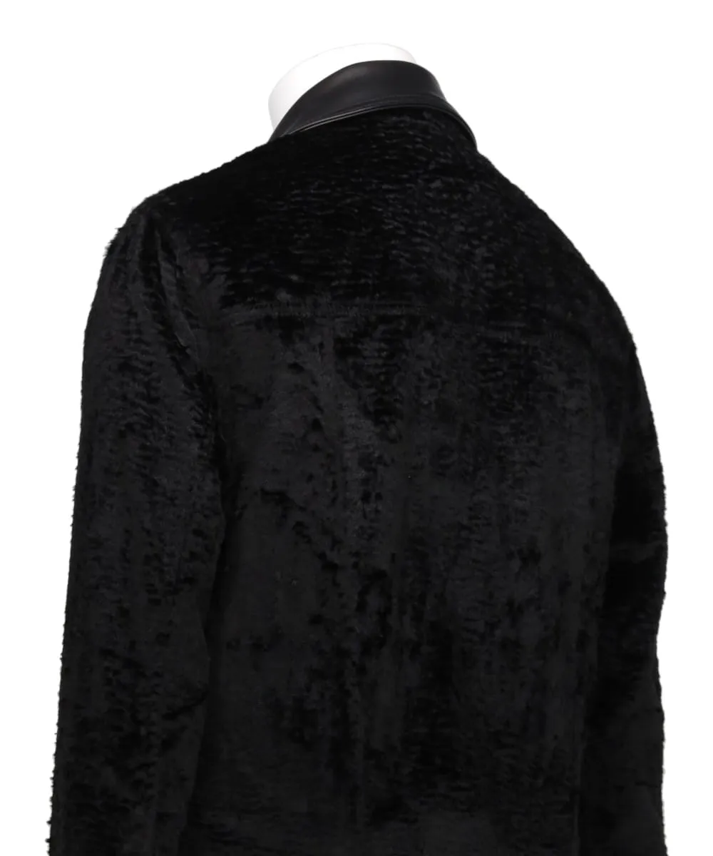 FAUX ASTRAKAN SPREAD COLLAR JACKET