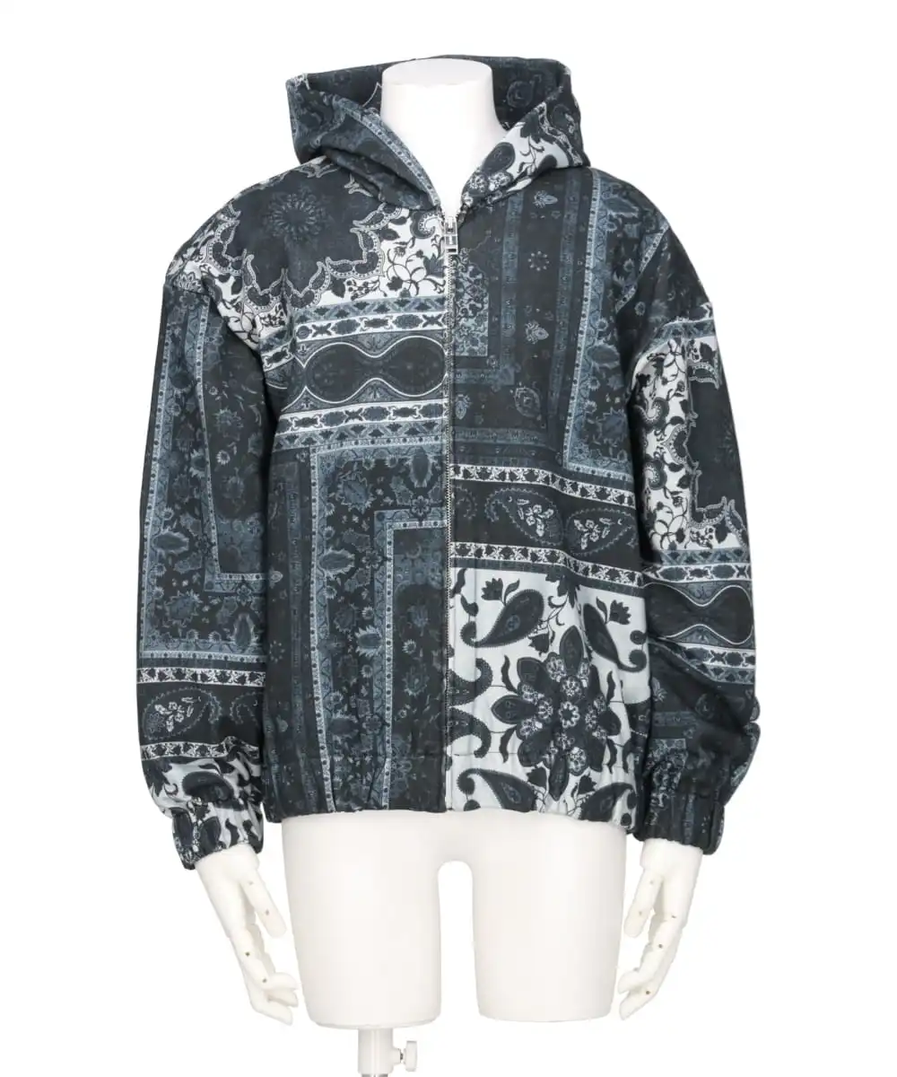 PERSIAN PRINTED ZIPUP HOODIE