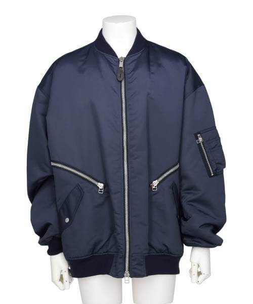 NYLON SATIN BOMBER JACKET