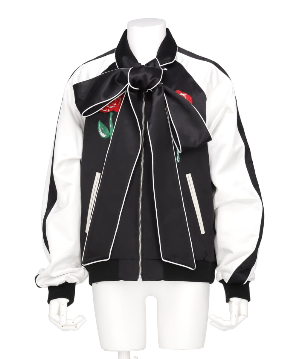 BOWTIE SOUVENIR JACKET ROSE&GIRL EMBROIDERY