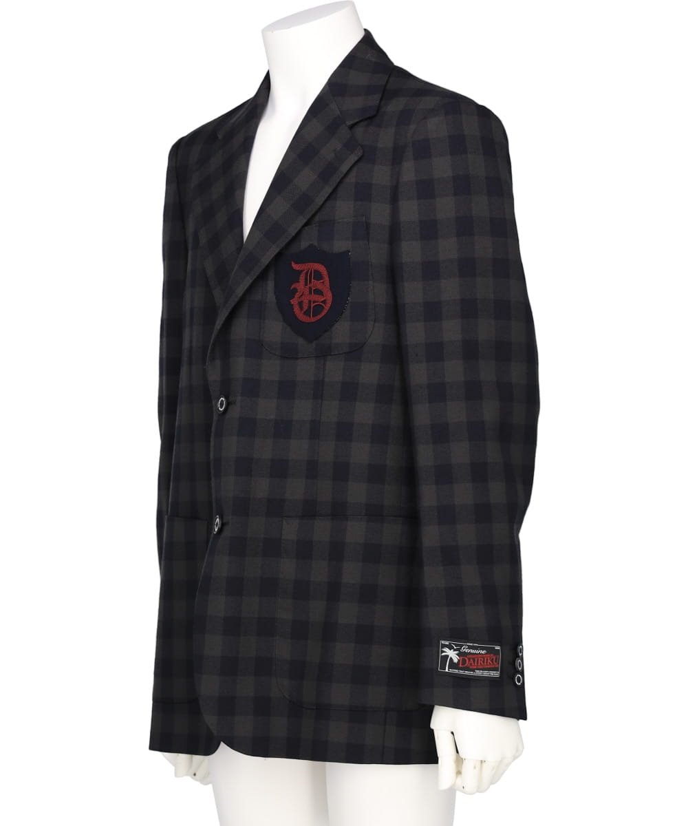 D SCHOOL CHECK TAILORED JACKET