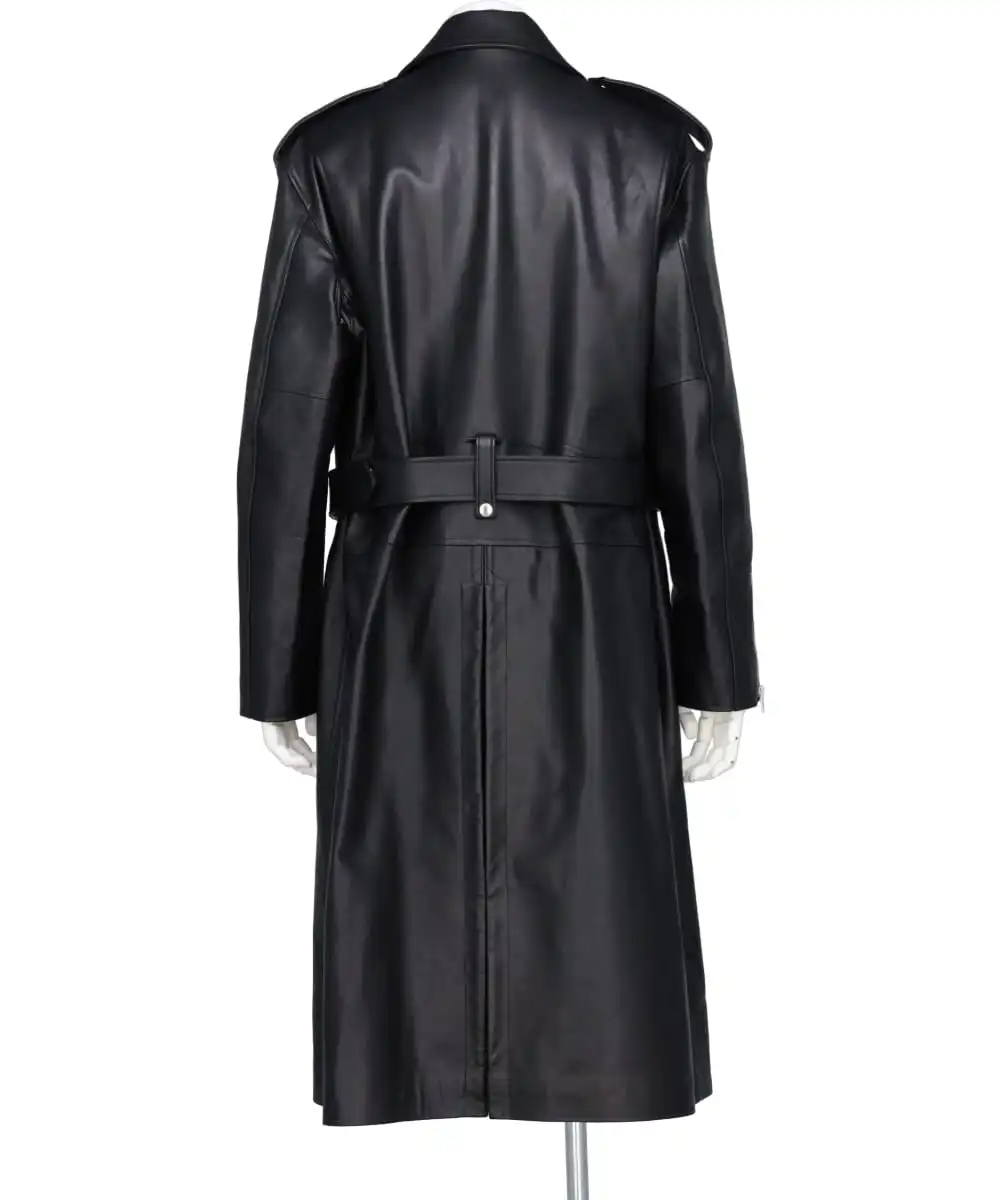 LEATHER BIKER COAT