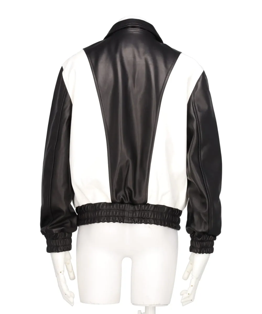 80's LEATHER TRACK JACKET