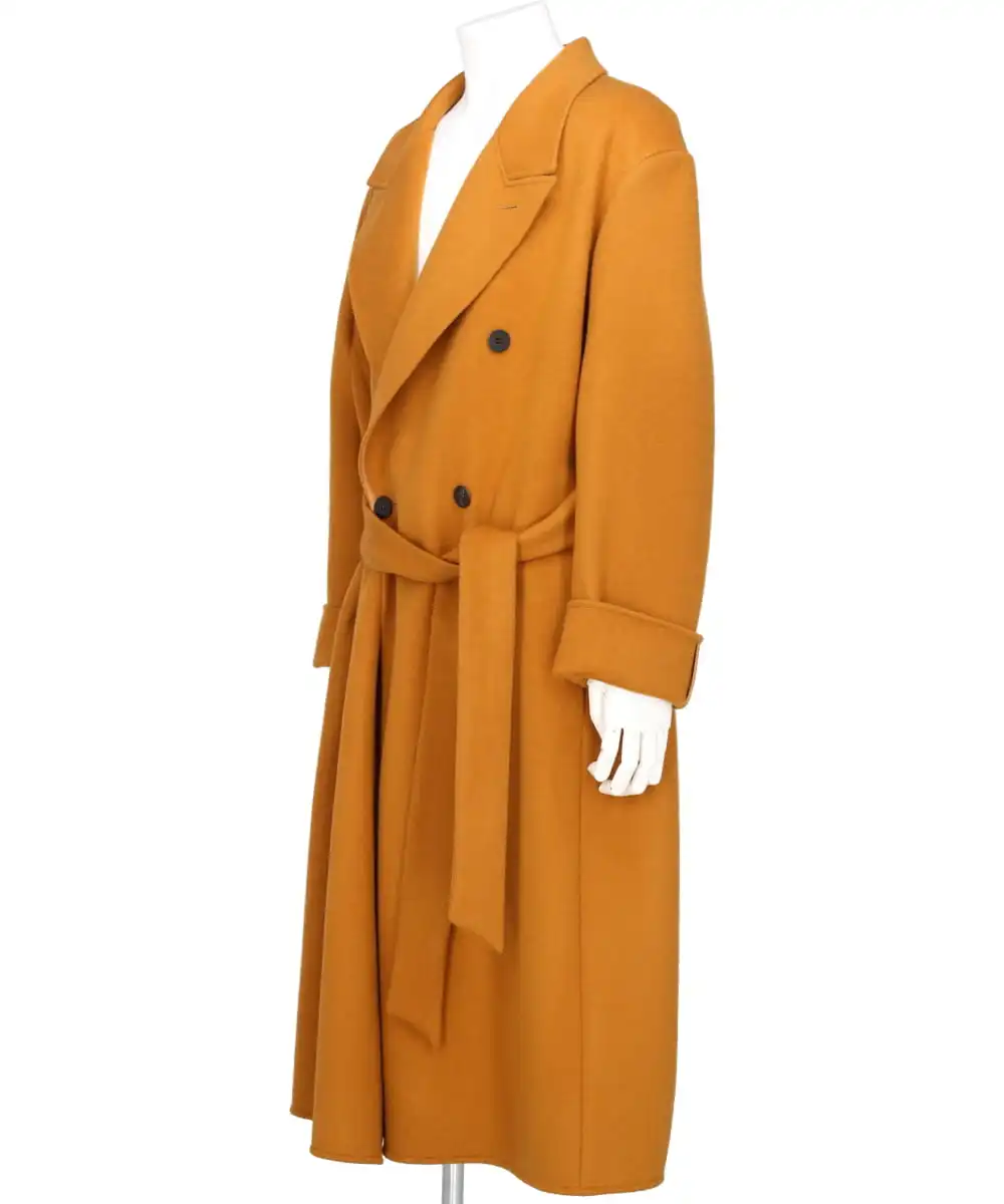 DOUBLE-FACE BEAVER WOOL PEAKED LAPEL OVERCOAT