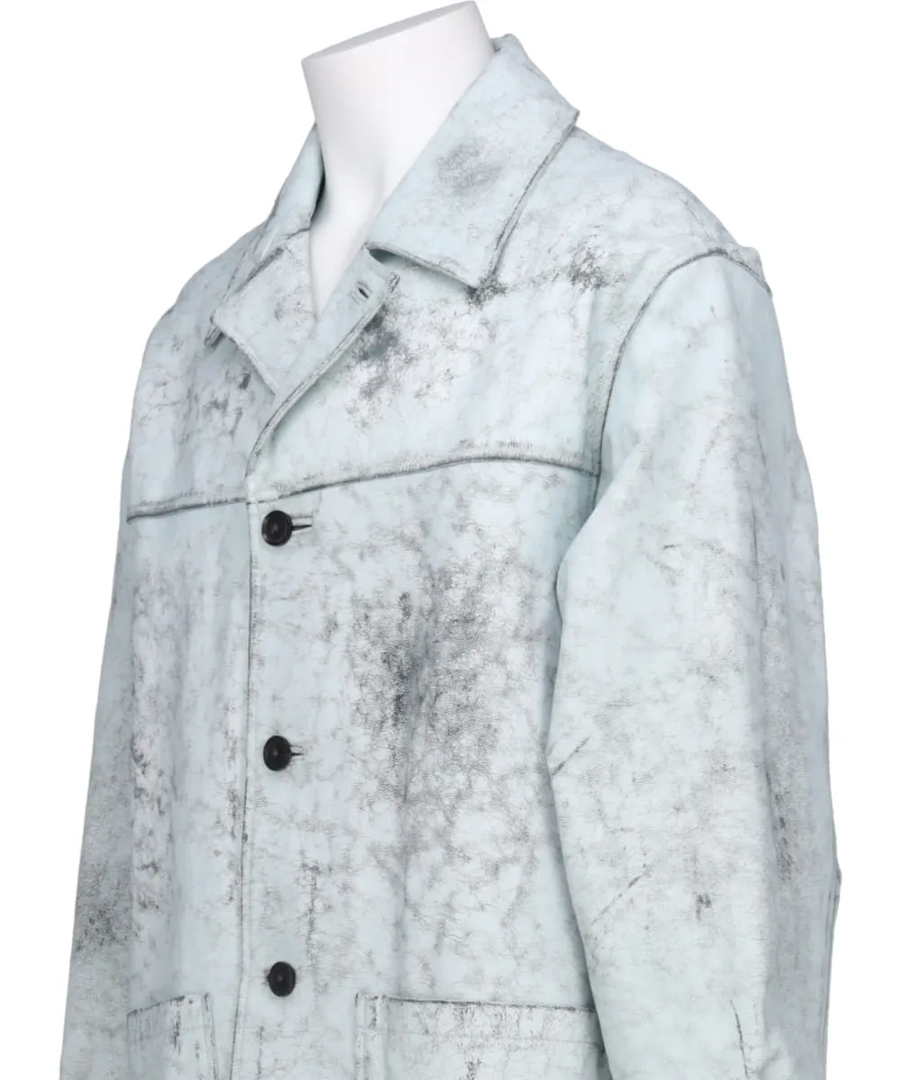 CRACKED GOAT LEATHER CAR COAT