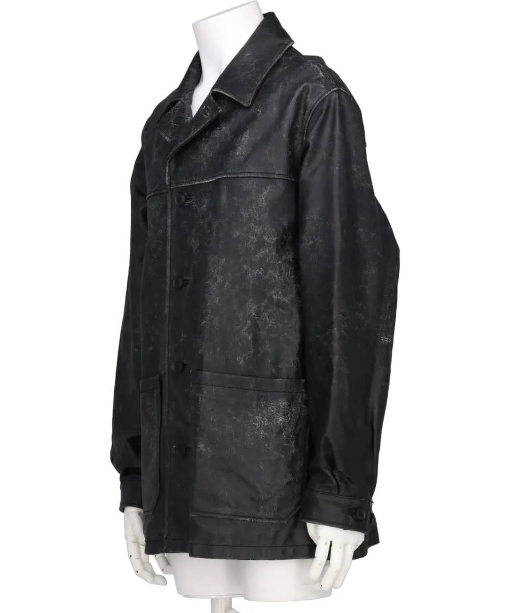 CRACKED GOAT LEATHER CAR COAT